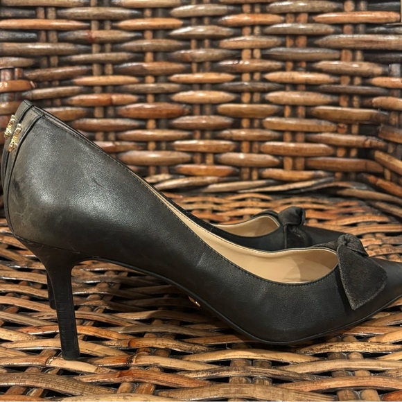 Lauren Ralph Lauren Dark Granite Gray Heels with Black  Bows - Picture 6 of 12